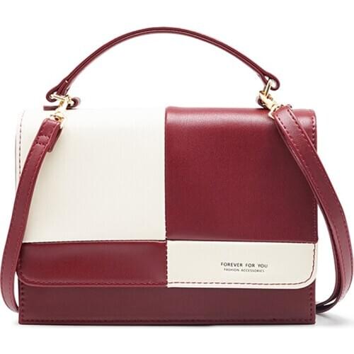 Fashion Patchwork Crossbody Bags For Women 2020 Leather Shoulder Bag Female Messenger Bag Ladies Purses and Handbags Top Handle