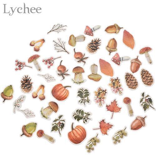 Lychee Life Forest Story Theme Stickers Fall Pumpkin Mushroom Paper Decals DIY Scrapbooking Diary Label Decorative Stickers