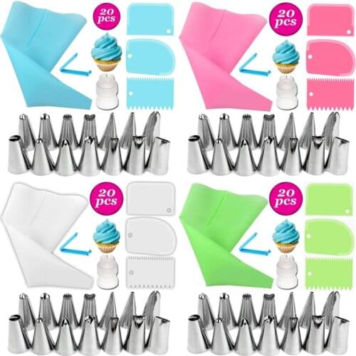 Nozzles for cakes pastry cream tools accessories bag decorations Set of Professional confectionery stainless pocket a sleeve