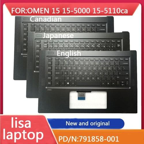 NEW US Laptop keyboard For HP OMEN 15 15-5000 15-5110ca Palmrest Japanese Upper Case Keyboard Bezel Cover Canadian