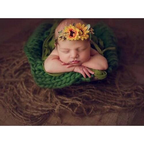 Newborn Jute Backdrop Blanket Baby Photography Prop Chunky Burlap Layer Net