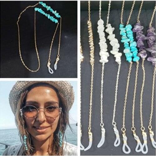 New Color Special-shaped Peach Heart Stone Glasses Chain Sunglasses Chain Personalized Womens Mask Chain