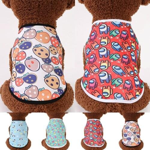 Dog Clothes Summer Pet Shirts for Dogs Costume Cat Clothing Cartoon Dog Vest Clothes for Dogs T-Shirt Cotton Small Pet Supplies