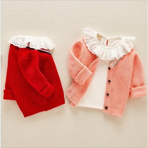 Girls autumn cardigan cotton sweate1
