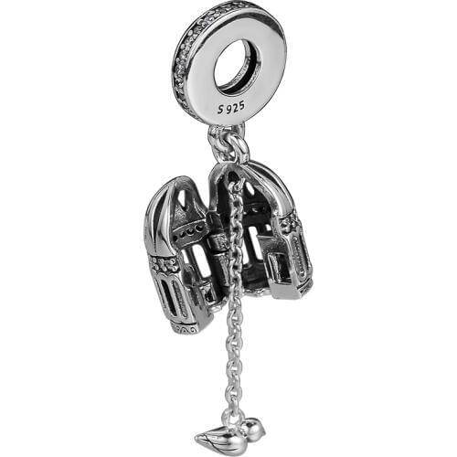 Fits For Pandora Charms Bracelets Free As A Bird Dangle Beads with Clear CZ 100% 925 Sterling-Silver-Jewelry Free Shipping