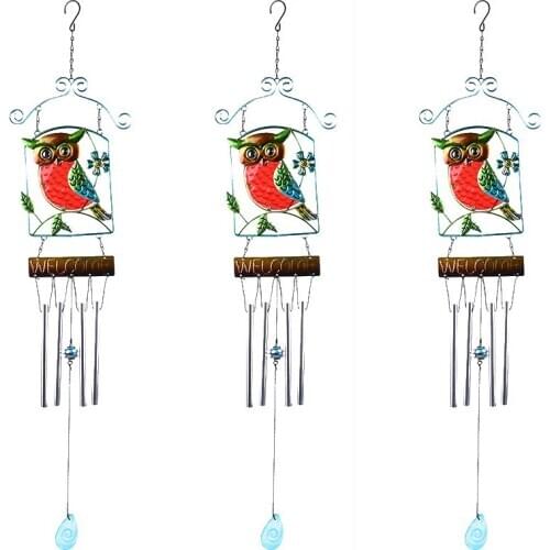1pcs Simple Owl Home Decoration Crafts Fashion Wind Chimes Outdoor Garden Porch Balcony Home Decoration Wind Bells Ornament