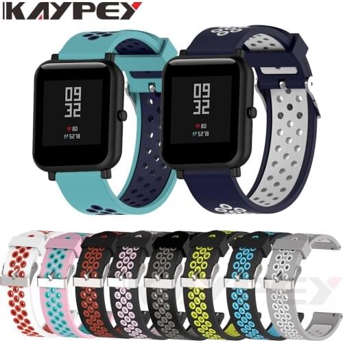 Sport Silicone Band Strap for Xiaomi Huami Amazfit Bip BIT PACE Lite Youth Smart Watch Buckle Wristband 20mm Replacement strap