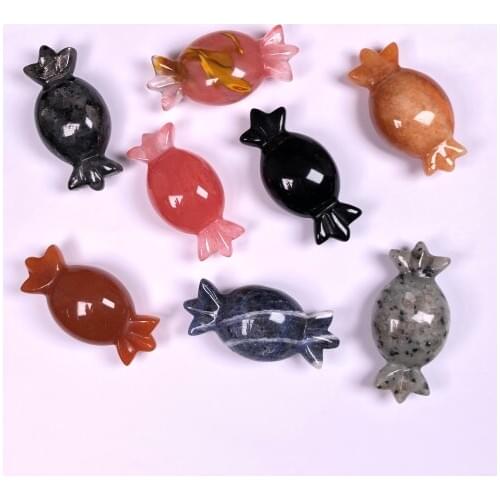 Natural Crystal Carving cute candy Energy Stone for Home Decoration