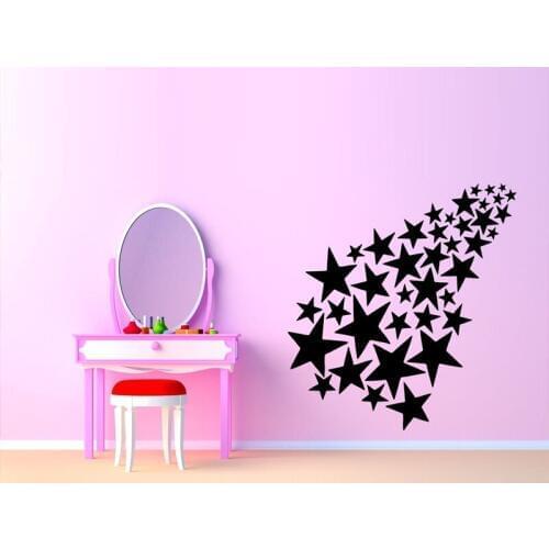 Star Comet Meteor Removable Wall Stickers for Living Room Sweet Vinyl Waterproof Decals Nursery Kids Room Girls Sticker L394