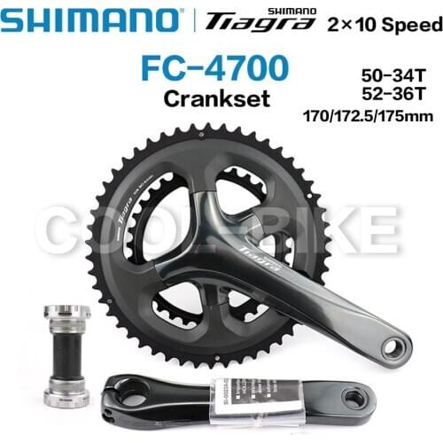 Shimano Tiagra FC 4700 road bike Crankset 2x10 Speed 50-34T 36-52T 165/170/172.5/175mm Road Bicycle Bike HOLLOWTECH II Crankset