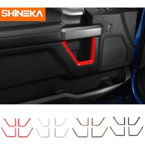 SHINEKA Car Styling Auto Door Interior Decoration Trims Inner Moulding Cover Frame Strips Sticker Kit for Ford F150 2015