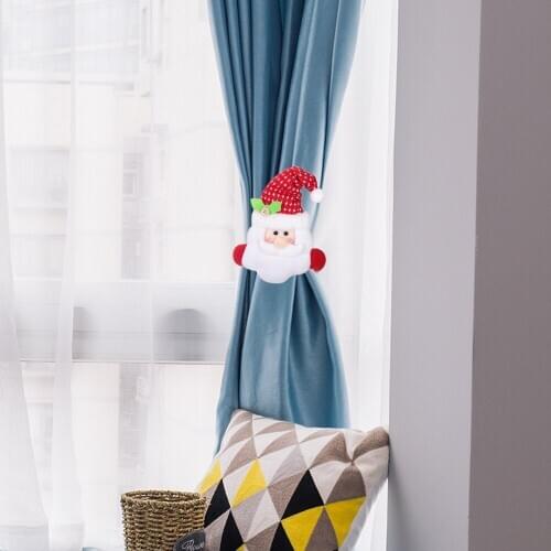 Cute Christmas Ornaments Creative Snowman Curtain Hold Santa Claus Curtain Buckle Elk Curtain Tie Rope Window Hold Buckle