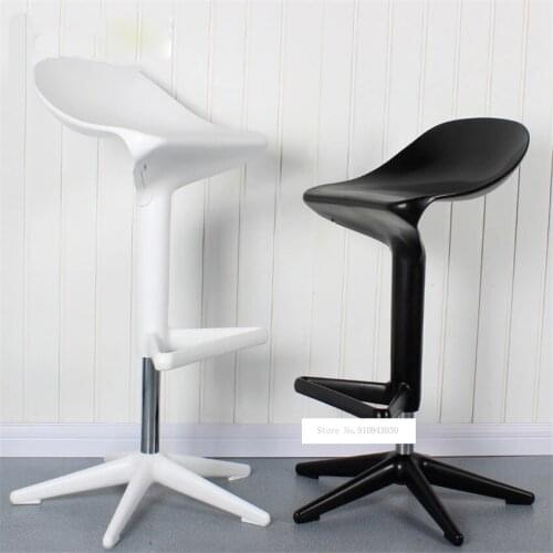 2PCS/Set Modern European Creative Spoon Design Swivel Barstool ABS High Bar Chair Rotating 57-76CM Height Adjustable Bar Chair