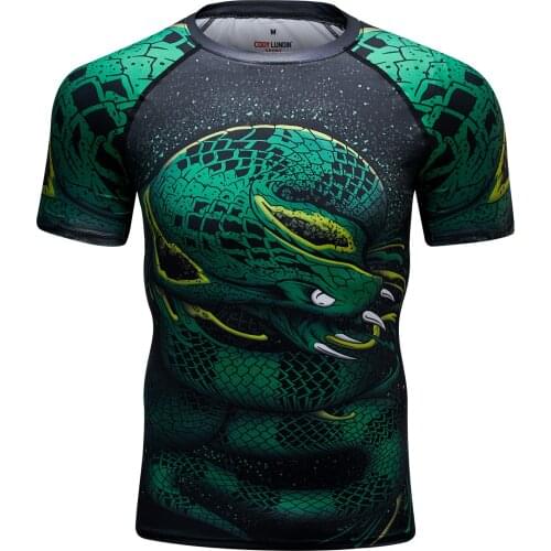 Factory Customized design custom printed rash guard, bbj,mma short sleeve sportwear