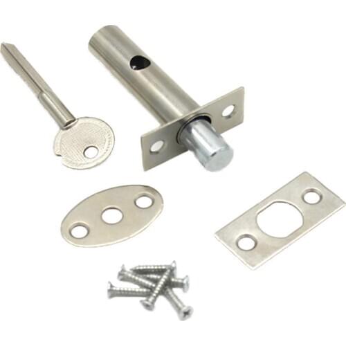 Stainless Steel Invisible Lock Copper Core Hardware Pipe Tube Well Security Mortise Locks for Fireproof Door Escape Aisle Locks