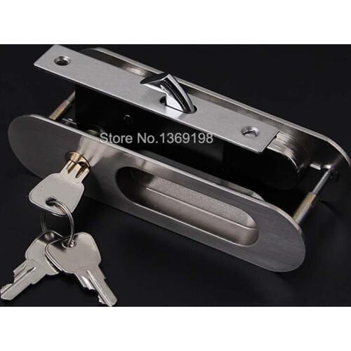 High-quality Sliding Door Lock Interior Room Door Lock invisible Door Lock balcony Copper Lock Core furniture hardware D413