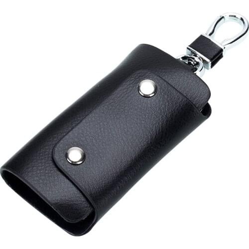 Genuine Leather Key Wallets Women Hasp Keychain Covers Hasp Key Case Bag Men Key Holder Housekeeper Keys Organizer Rivets