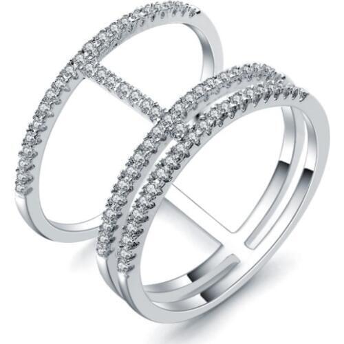 2021 New summer stone studded THREE color ring For Women Fashion Jewelry Rings Crystal From Swarovskis 925 SILVER