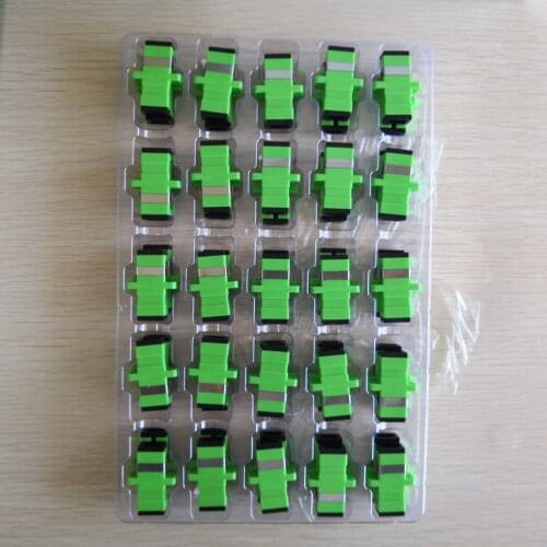 100PCS/LOT SC APC Simplex Single-mode Fiber Optic Adapter SC Optical Fiber Coupler SC APC Fiber Flange SC Connector