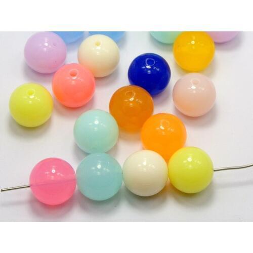 30 PCS Mixed Color Acrylic Smooth Ball Round Beads 16mm Jelly Tone fashion diy Accessories
