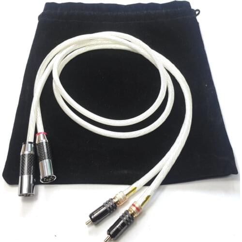 5NOCC Single Crystal Silver + WBT gold Rca plug 2 RCA to 2 XLR Audiophiles Audio Cable for Home Theater DVD TV Amplifier CD