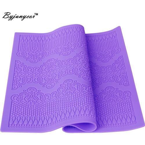 Byjunyeor LMB-001 Sugar Lace Silicone Mat For Cake Border Sugarcraft Gumpaste Cake Decorating Tools