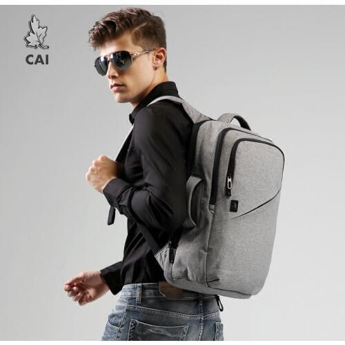 CAI Fashion 16" 17" Laptop Backpack Waterproof Multi-Pocket for Men/Women Large Travel Bags Casual Style School Collage BookBag