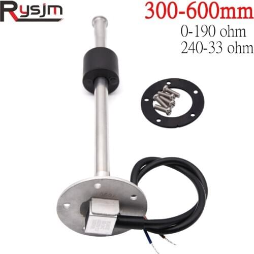Stainless Steel Fuel Sender Unit Boat Car Fuel Level Gauge Sensor 300 350 400 450 500mm fit 0~190 ohm 240~33 ohm fuel gauge