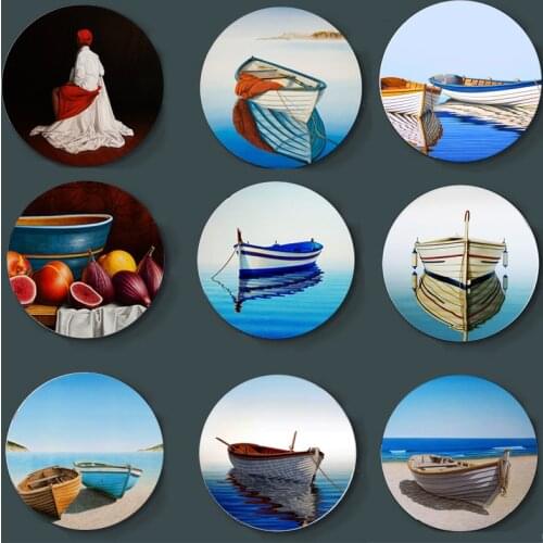 Horacio Cardozo Painting Decorative Plate High-End Art Background Plate Ceramic Artwork Home Bar Restaurant Wall Plate