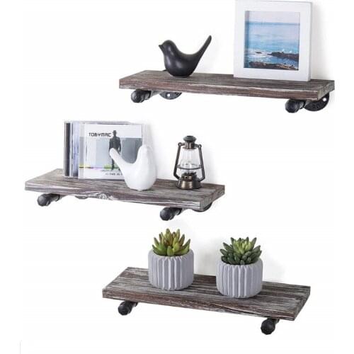 Decor Bracket Diy Vintage Black Iron Pipe Shelf Bracket Wall Home Decor Mounted Storage Shelf Holder Racks Bathroom Bookcase