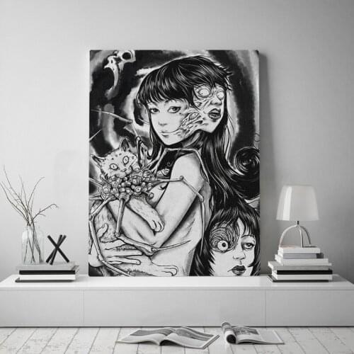 Home Decor Canvas Uzumaki Junji Ito Fanart Pictures Wall Art Paintings Prints Modern Horror Anime Modular Poster For Living Room