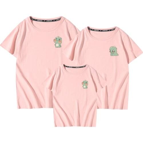 Good Quality Cotton Women Pink 3XL T Shirt Matching Family Clothing Top Tee Mother Daughter Top Clothes