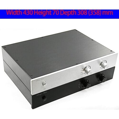 KYYSLB 430*70*308mm 4307 Preamp Combined Amplifier Chassis Box House DIY with Switch Knob Power Supply Feet Amplifier Case Shell