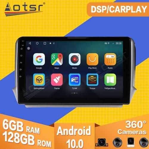 128G For Peugeot 2008 208 2011 2012 - 2019 Android Car Tape Radio Recorder Video Player GPS Navi Auto Audio Multimedia Head Unit