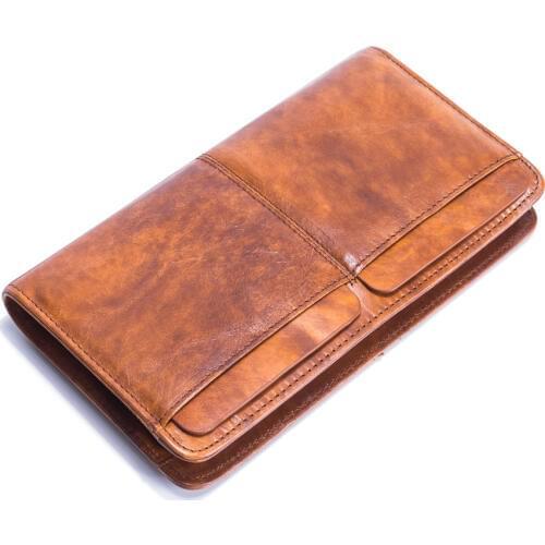 Men Wallet Genuine Leather Purse Mens Clutch Long Short Handy Bags Business Wallets Mens Purse Special Gift
