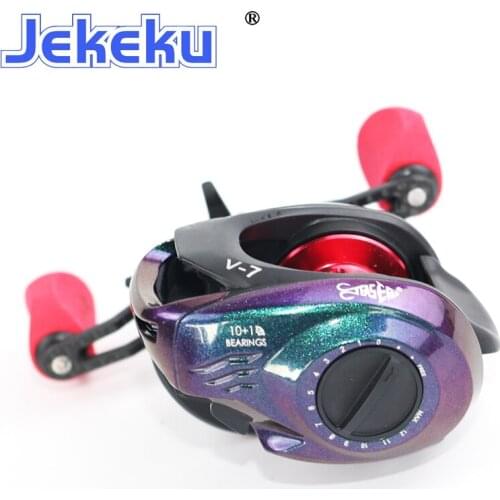 JEKEKU NEW Colorful Magnetic Baitcasting Fishing Reel 10+1 BB 7.1:1 Jigging Reel Max Drag 6kg Trolling Fishing Wheel Saltwater