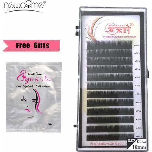 NEWCOME Individual Eyelashes Extension Supplies False Professional Mink Eyelashes Extensions Volume Lashes With Free Gifts