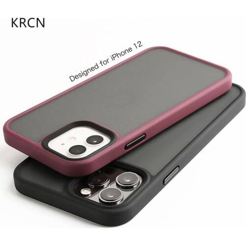 Matte Shockproof Armor Phone Case For iPhone 12 Pro 11 Pro Max XR X XS Max 8 7 Plus Plus Soft Bumper Translucent Hard PC Cover