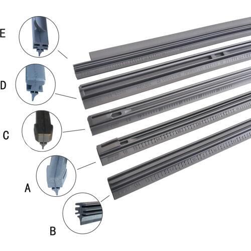 Car Wiper Blade Refill Rubber Band 14 16 17 18 19 20 21 22 23 24 26 28 32 Inch For Lada Opel Jeep Honda Mazda Nissan Accessories