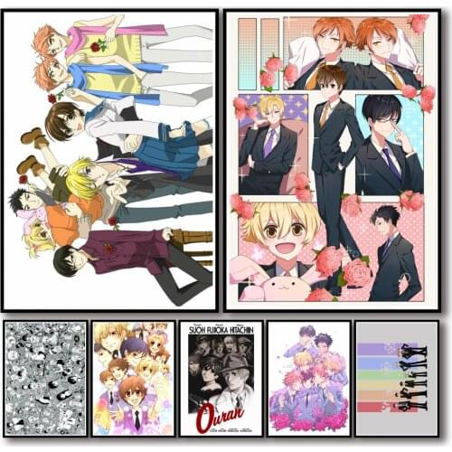 Nordic Modern Anime Ouran High School Host Club Whitepaper Wall Art Canvas Painting Posters And Print Pictures Coffee Home Decor