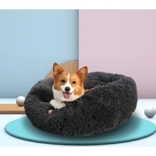 Super Soft Pet Bed Fluffy Soft Dog Mat Round Cat Winter Warm Sleeping Bag Long Plush Large Puppy Cushion Mat Cat Supplies