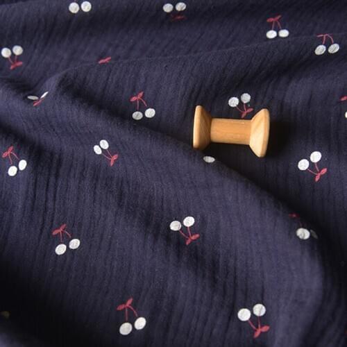High quality double layer pure cotton tissu Cherry print patchwork Childrens dress, babys clothing, beddin tissus