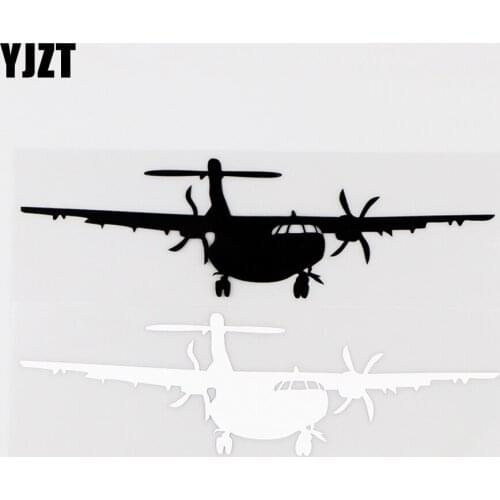 YJZT 16X4.5CM Airplane Car Sticker Travel Short Distance Airliner Vinyl Decals Black / Silver 10A-0019