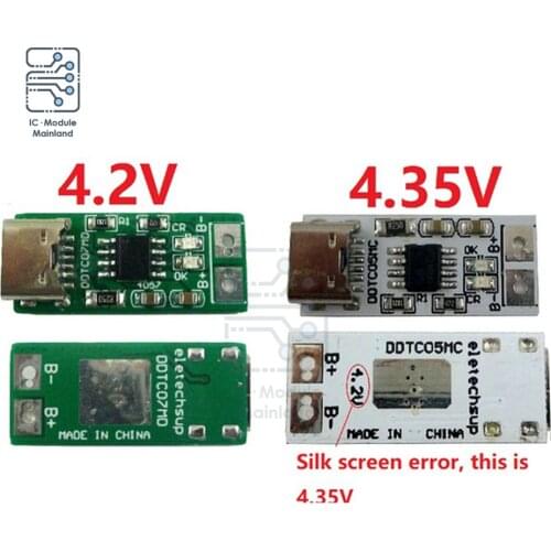 Type-C Li-ion Battery Charger USB 5V to 4.2V 4.35V Lithium Polymer Battery Charger Board Module for 18650 Mobile Phone Battery