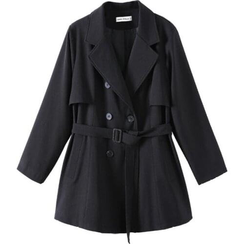 Plus Size 10XL 9XL 8XL 7XL 6XL Women Spring Autumn Long Sleeves Black Coats Femme Elegant Slim Clothing For Mujers