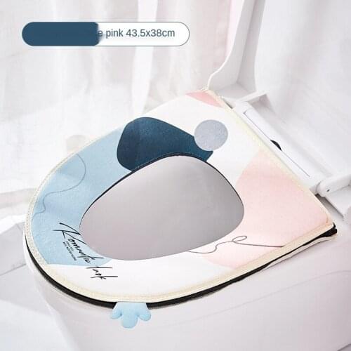 Nordic Winter Toilet Seat Thickened Fleece Toilet Mat Toilet Seat Cover Universal Waterproof Zipper with Handle