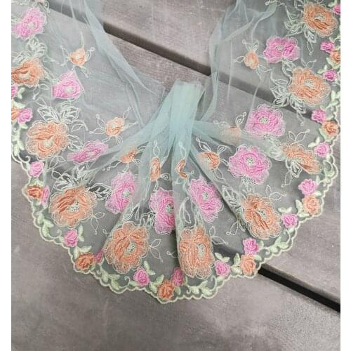 1 Meter Lace Tape Embroidered Pink Lace Trimmed Cloth For Wedding Decoration Home DIY Handmade Embroidery Accessories