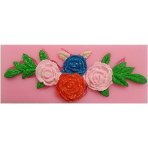 1pcs rose flower leaves fondant mold cake decorating tools sugar lace mold silicone form kitchen baking tool soap mold cake tool