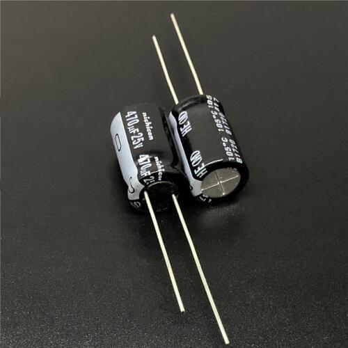 10Pcs/100pcs 470uF 25V NICHICON HE Series 10x16mm Extremely Low Impedance 25V470uF Aluminum Electrolytic Capacitor