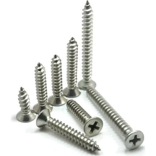 200pcs/set Countersunk flat head tapping screws with cross recessed M3 Screws Philips Screw Stainless Steel Wood Screws